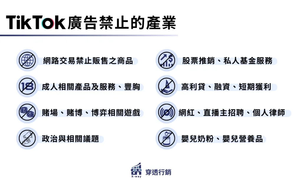 8 種 TikTok 廣告禁止的產業